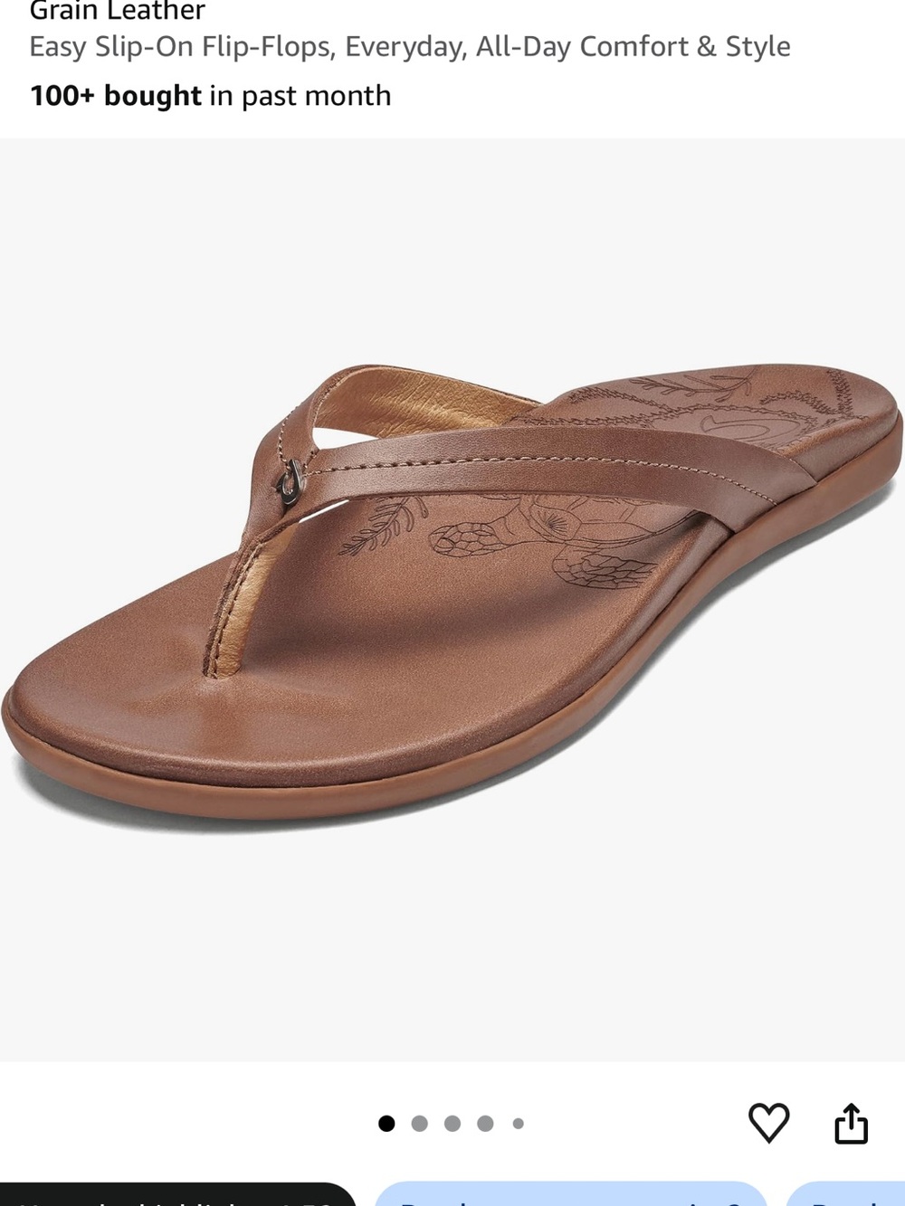 OluKai HONU Women's Brown Leather Flip-Flop Sandals